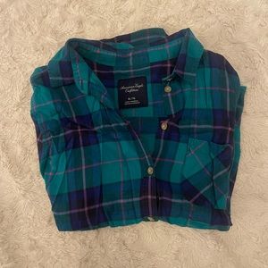 American Eagle Plaid Button Up | Size XL